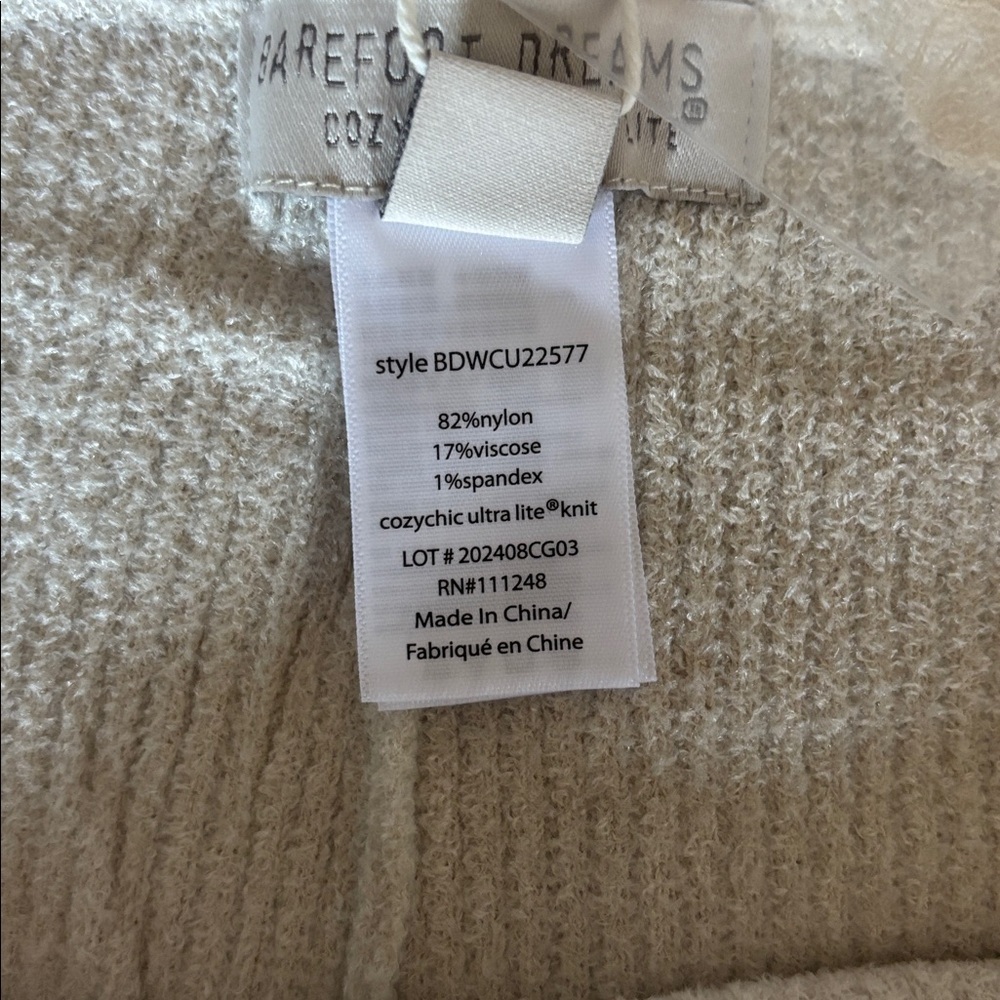 Barefoot Dreams Slim Slit Rib Pajama Pants in Almond Size X-Large NWT - Picture 6 of 10